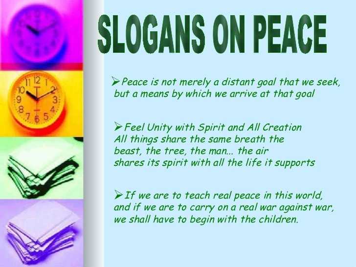 slogans on peace 2016