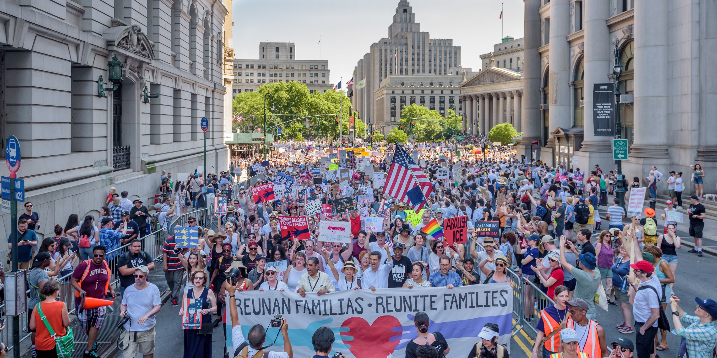 About 15 thousand New Yorkers marched in support of...