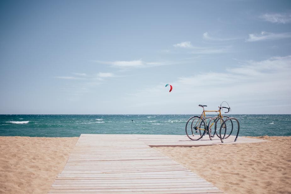 Traveling on bicycle