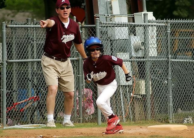 running to base